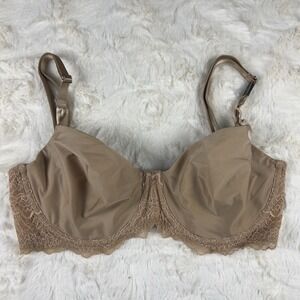 Victoria's Secret Dream Angels Unlined Smooth Lace Balconette Bra Beige 32D